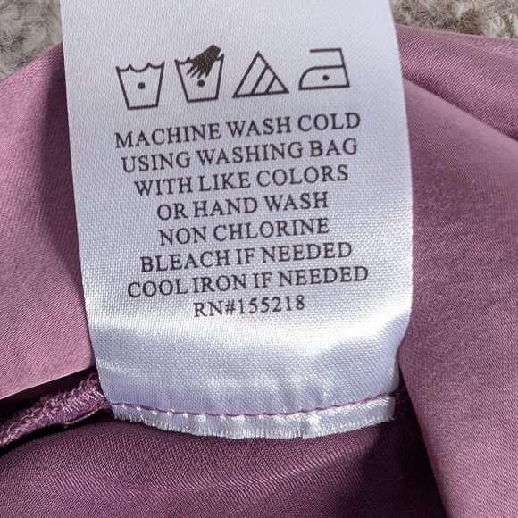 Wildfang Mauve Empower Satin Wrap Skirt Sz L - Picture 4 of 9